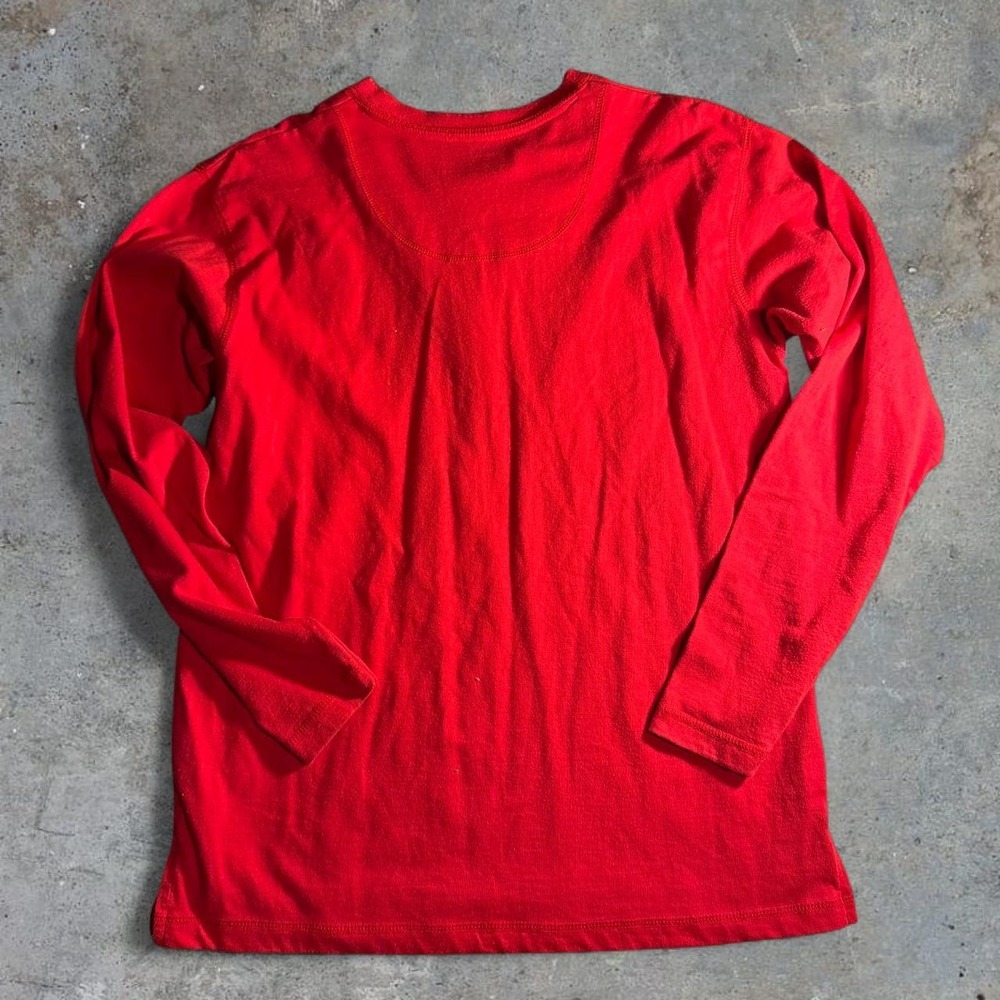 Mountain Lake Red Long Sleeve Henley Shirt Men's Size M Casual Basic‎ - Picture 3 of 5